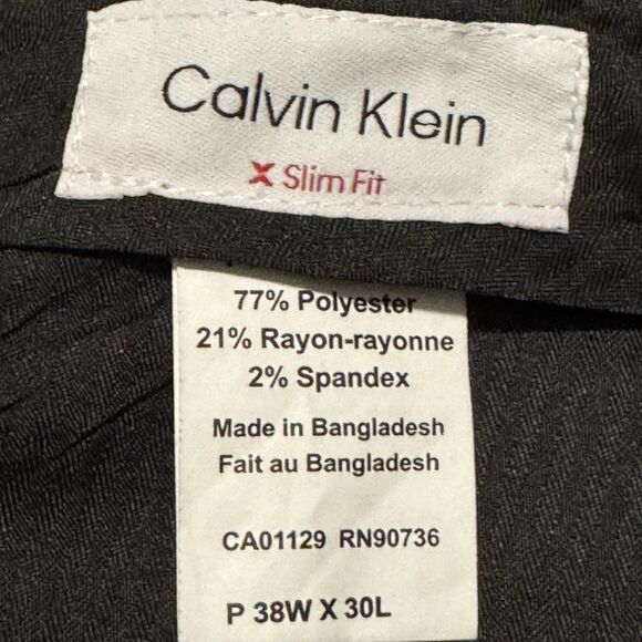 Calvin Klein Mens Size 38x30 Navy Blue Jerome Slim Fit Dress Pants Chinos - Picture 9 of 11